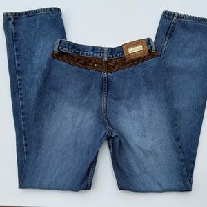 Vintage Lawman Slim Western Bareback Jeans High Rise 26x32 Tapered Cowboy Denim